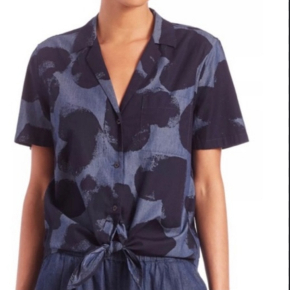 Equipment Front Tie Botton Down Shirt
